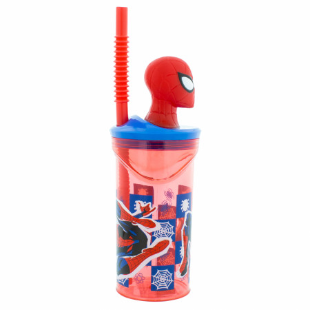 Spider-Man 3D Mask Straw Tumbler